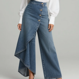 Calvra™ | Jeansbyxor med Omlott