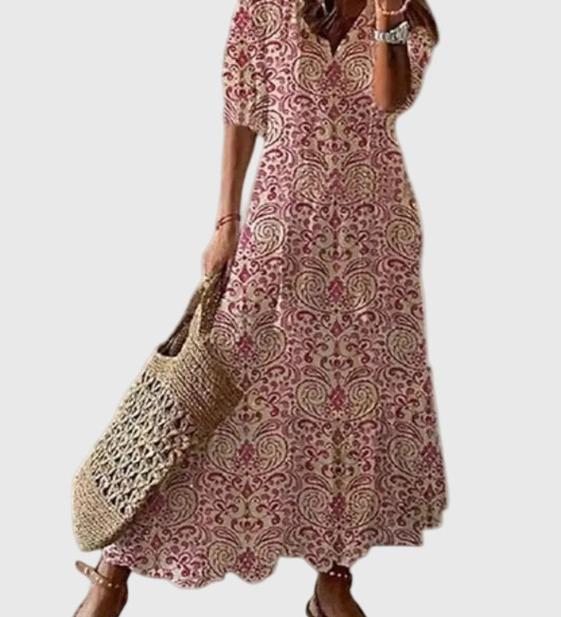 Amalia Boho Vintage Sommarmaxiklänning
