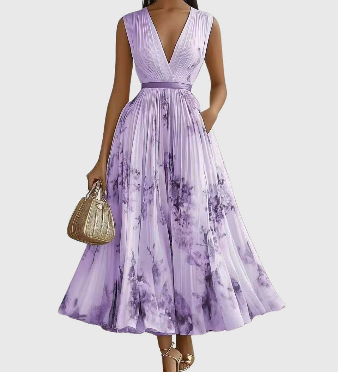 Zuzanna - Elegant Maxi Klänning med Volanger