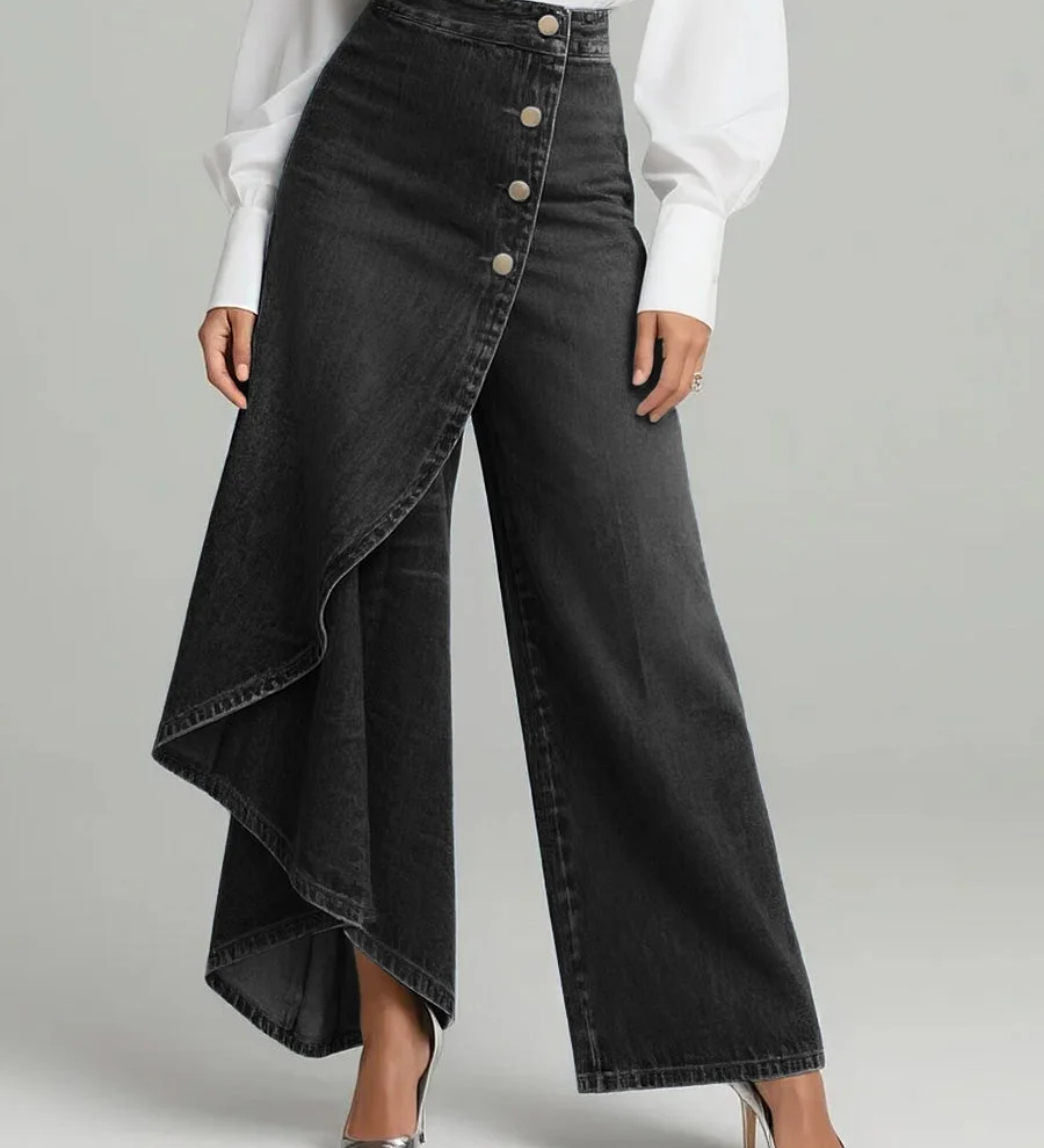 Calvra™ | Jeansbyxor med Omlott