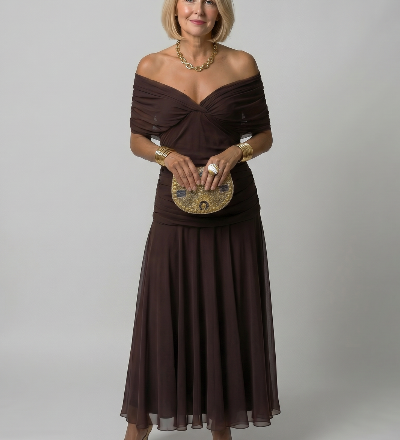 Lovisa – Off-shoulder flödande midi-klänning