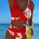 Gun – Blommig bikini med kontrastdetaljer