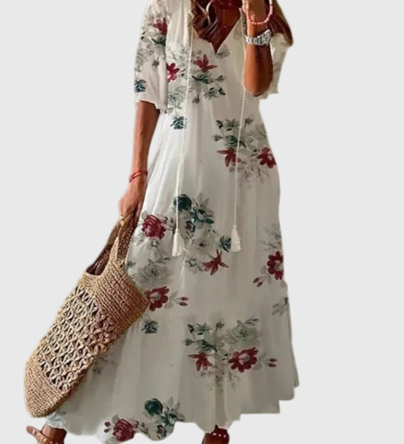 Amalia Boho Vintage Sommarmaxiklänning