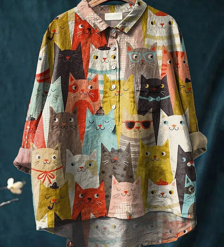 Majken – T-shirt med kattmotiv