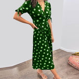 JESSY | STYLISH POLKA DOT V-NECK DRESS