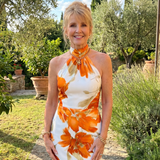 Asta – Halterneck midi-klänning med blomtryck