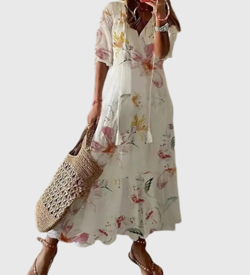 Amalia Boho Vintage Sommarmaxiklänning