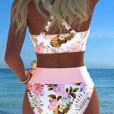 Gun – Blommig bikini med kontrastdetaljer