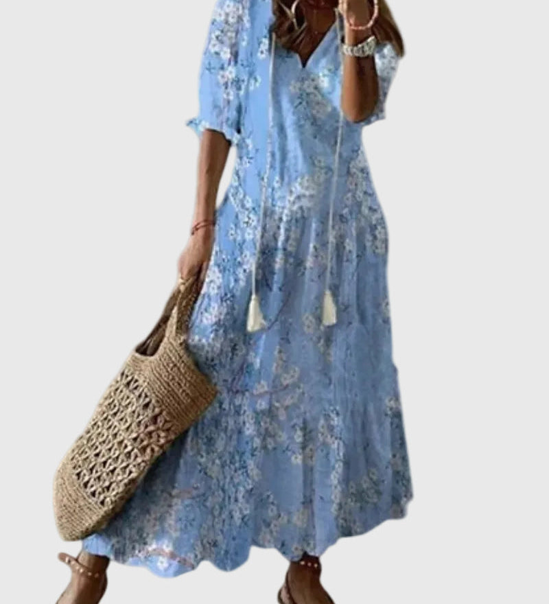 Amalia Boho Vintage Sommarmaxiklänning