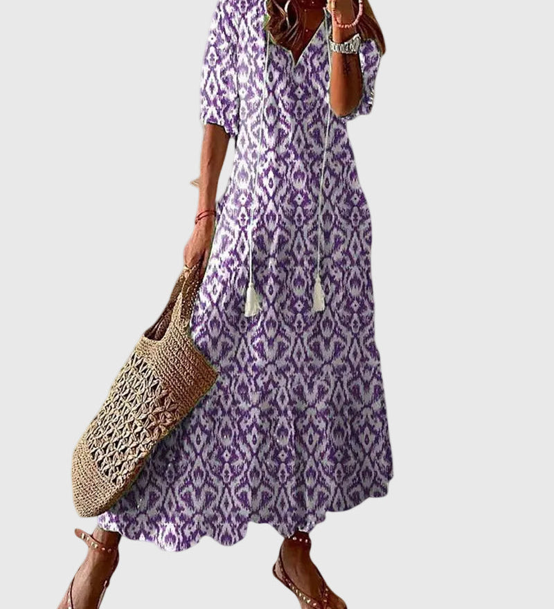 Amalia Boho Vintage Sommarmaxiklänning
