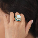 Beata – Elegant boho trippellagers ring