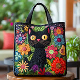 Cecilia – Vadderad toteväska med kattmotiv
