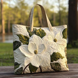 Mona – Quiltad toteväska med blomappliqué