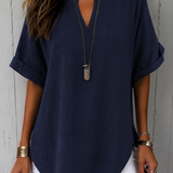 Katarina – Kortärmad blus i enkel elegant stil