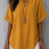 Katarina – Kortärmad blus i enkel elegant stil