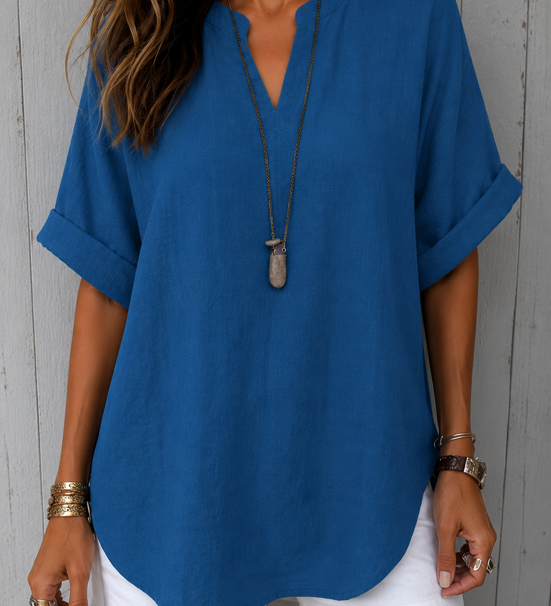 Katarina – Kortärmad blus i enkel elegant stil