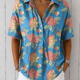 Sigrid – Elegant blommig v-ringad blus