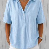 Ragnhild – Blus med krage och knappar