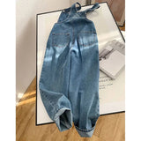 Harper | Jeans-hängselbyxor med Raka Ben