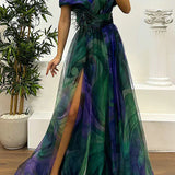 Beata – Elegant off-shoulder-maxiklänning