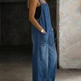 Brooke | Jeans-hängselbyxor med Ficka