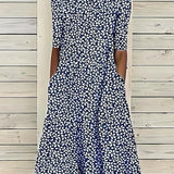 Coastal Bloom Mid-Length Klänning Med Blommönster